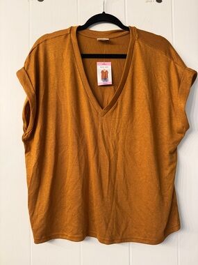 Mod Ref Sleeveless V-Neck Tank Top in Rust Small NWT